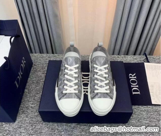 Classic Hot Dior B23 Low-top Sneakers in Dior Gray CD Diamond Canvas 236206