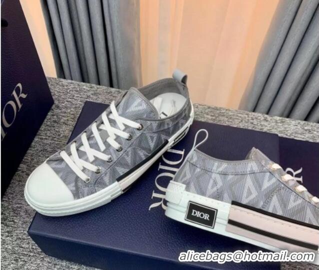 Classic Hot Dior B23 Low-top Sneakers in Dior Gray CD Diamond Canvas 236206