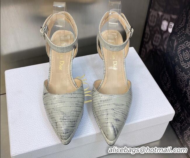 Purchase Dior Pumps 8cm in lizard Embossed Leather Grey 605022