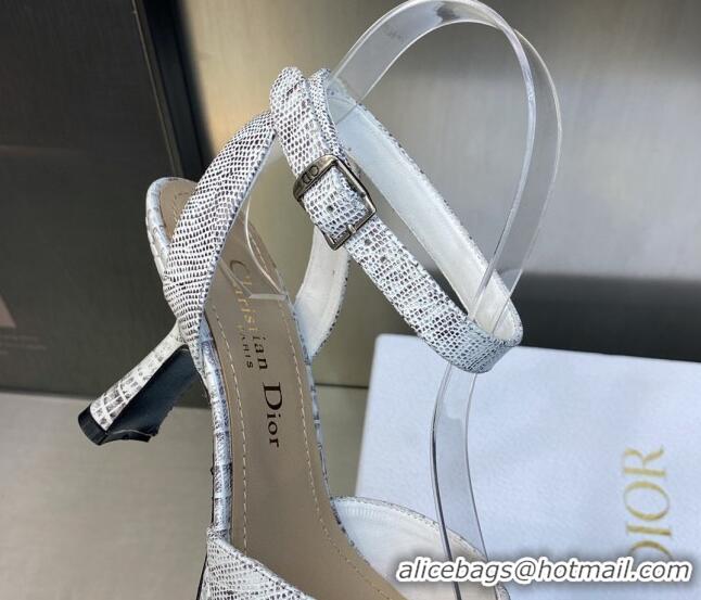 Top Design Dior Pumps 8cm in lizard Embossed Leather White 605023