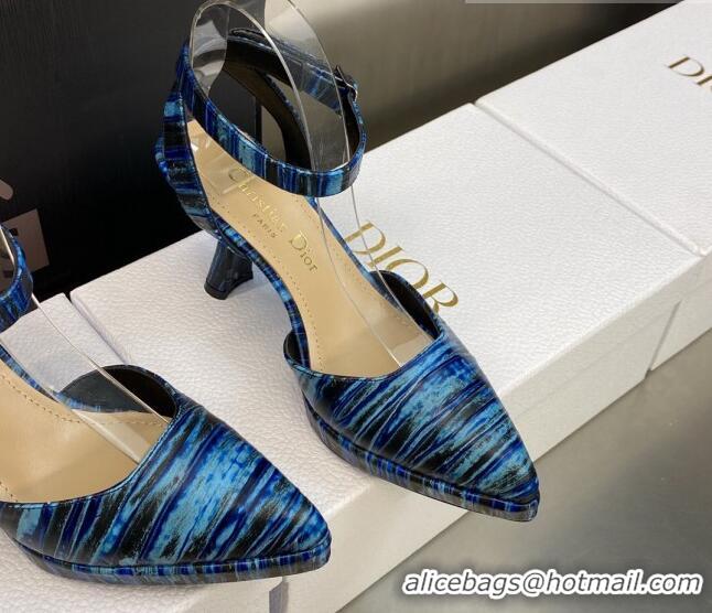 Best Price ior Pumps 8cm in Printed Leather Blue 605027