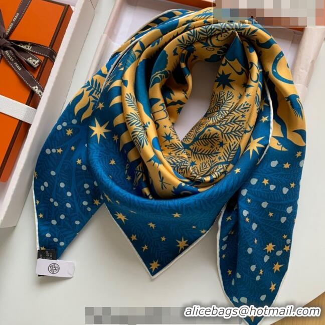 Grade Design Hermes Silk Sqaure Scarf 90x90cm 061309 Blue 2023