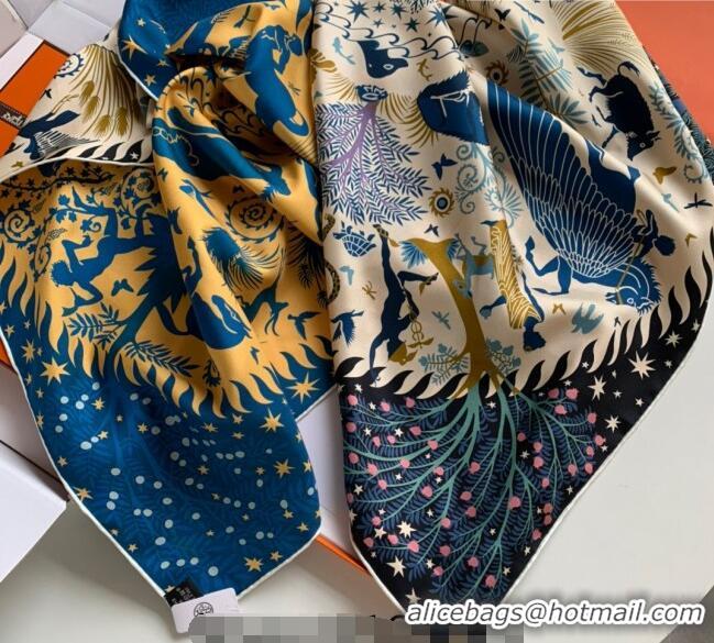 Grade Design Hermes Silk Sqaure Scarf 90x90cm 061309 Blue 2023