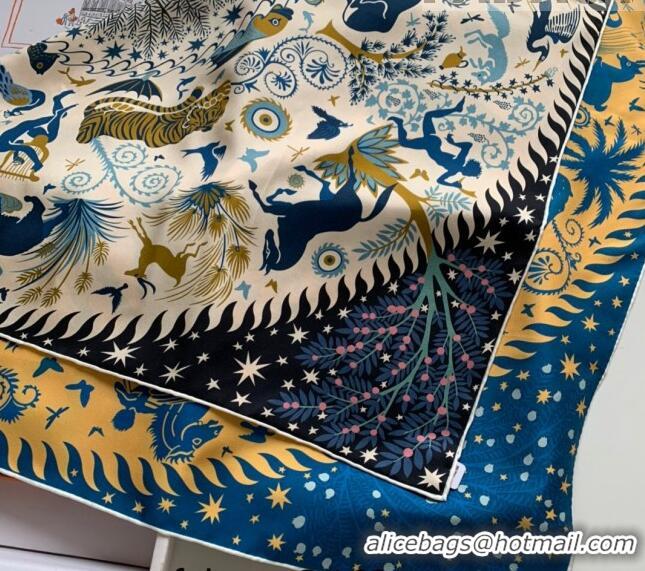 Grade Design Hermes Silk Sqaure Scarf 90x90cm 061309 Blue 2023