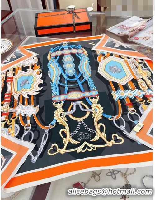 Grade Charming Hermes Silk Sqaure Scarf 90x90cm H61574 Orange 2023