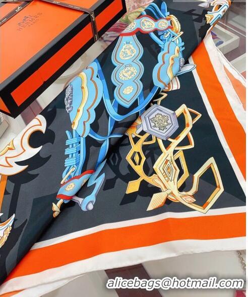 Grade Charming Hermes Silk Sqaure Scarf 90x90cm H61574 Orange 2023