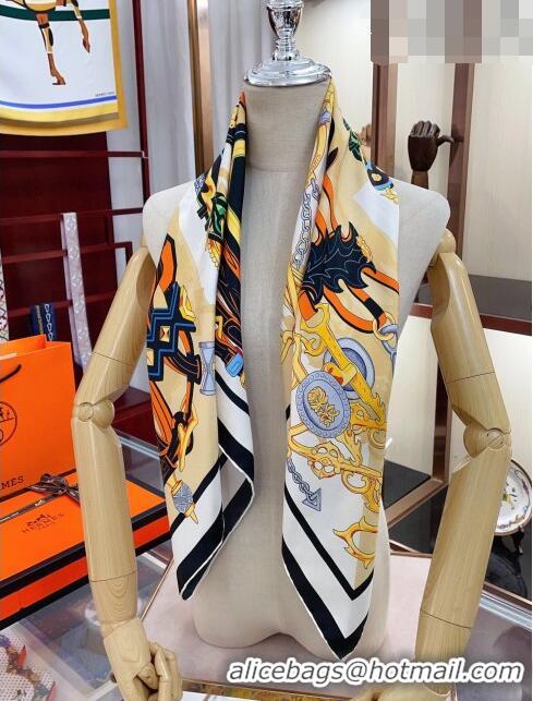 Buy Cheap Hermes Silk Sqaure Scarf 90x90cm H61573 Black/Beige 2023