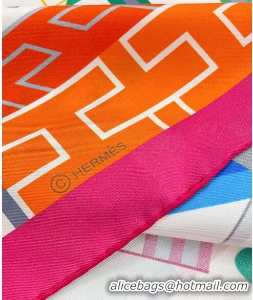 Good Product Hermès Horse Club Detail Silk Scarf 90x90cm H61562 Pink 2023