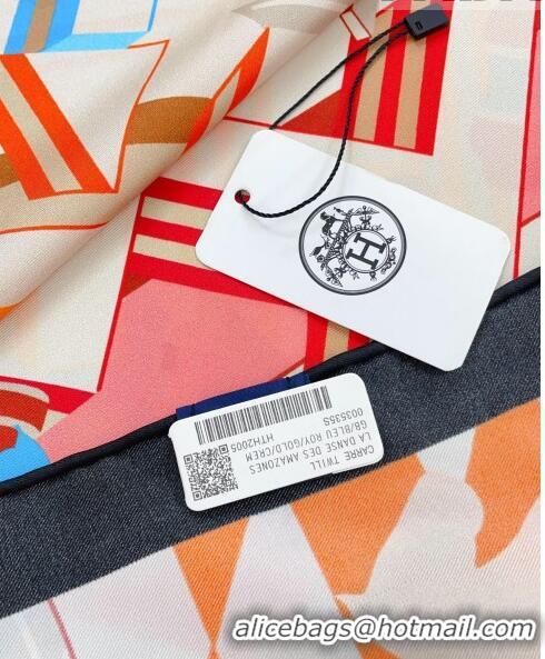 Hot Sell Cheap Hermès Horse Club Detail Silk Scarf 90x90cm H61561 Black 2023