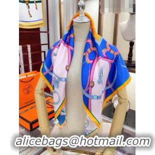 Super Quality Hermes Springs Remix Silk Sqaure Scarf 90x90cm H61558 Blue/Yellow 2023