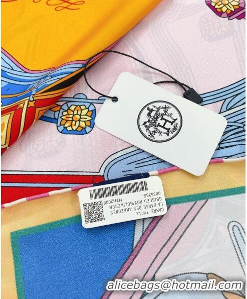 Super Quality Hermes Springs Remix Silk Sqaure Scarf 90x90cm H61558 Blue/Yellow 2023