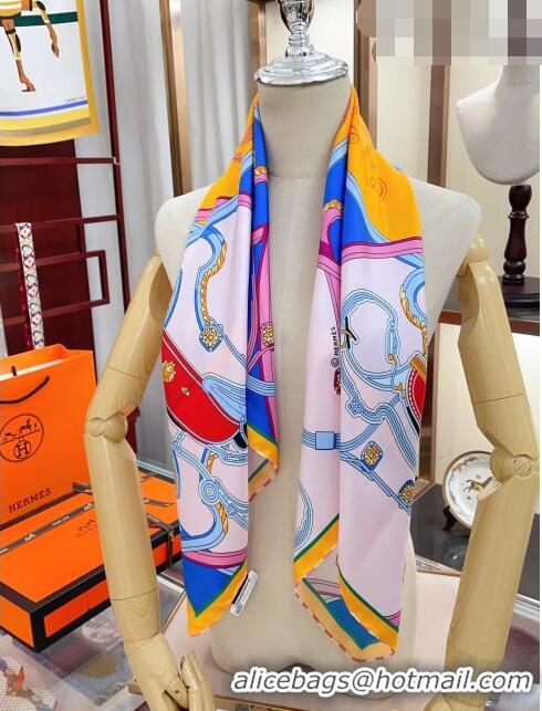 Super Quality Hermes Springs Remix Silk Sqaure Scarf 90x90cm H61558 Blue/Yellow 2023