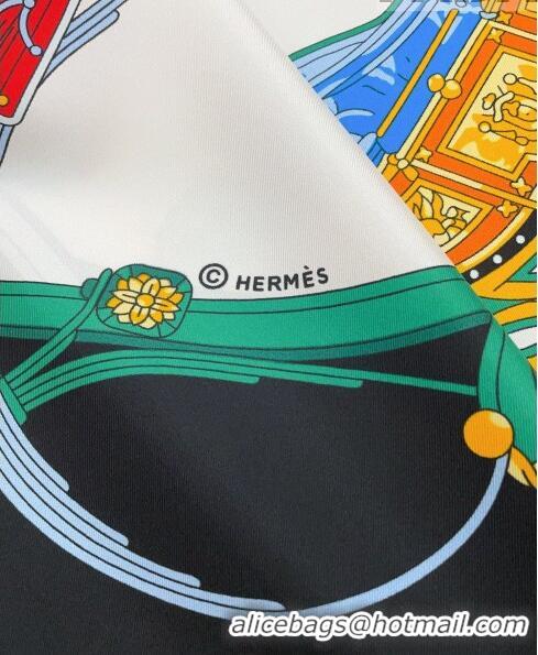 Inexpensive Hermes Springs Remix Silk Sqaure Scarf 90x90cm H61557 Black/Green 2023