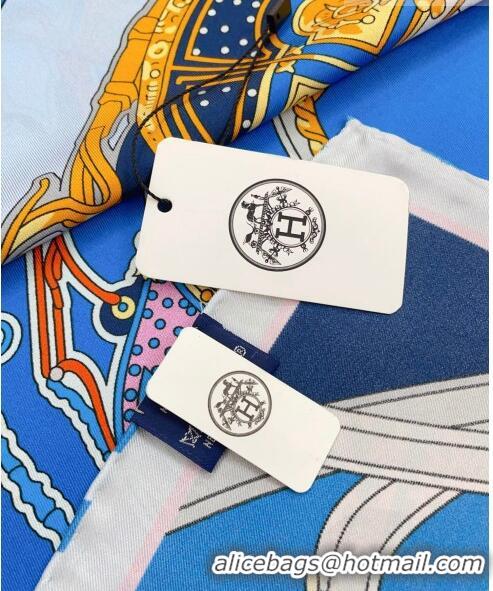 Best Price Hermes Springs Remix Silk Sqaure Scarf 90x90cm H61556 Blue 2023