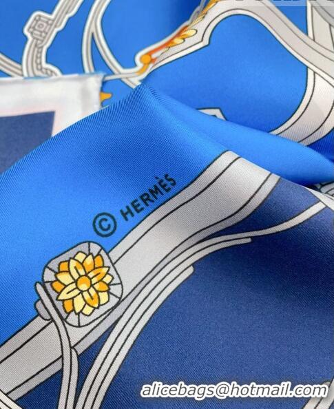 Best Price Hermes Springs Remix Silk Sqaure Scarf 90x90cm H61556 Blue 2023