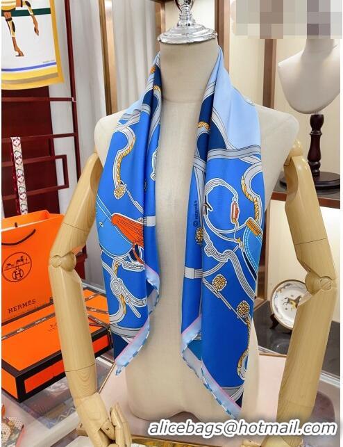 Best Price Hermes Springs Remix Silk Sqaure Scarf 90x90cm H61556 Blue 2023