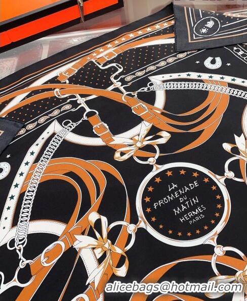 Low Cost Hermes Bandana Silk Sqaure Scarf 90x90cm H61554 Black 2023