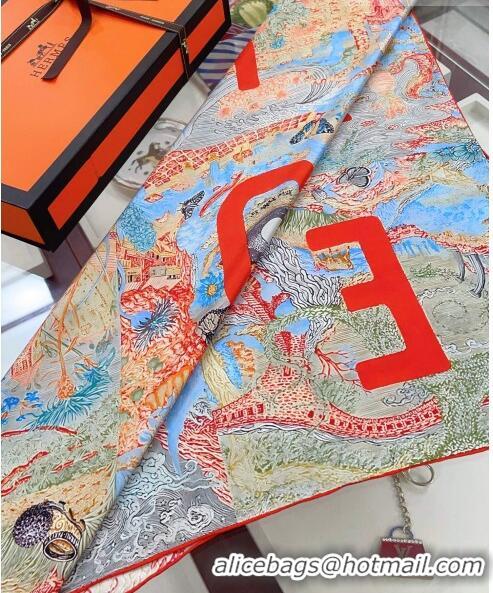 Promotional Hermes Silk Sqaure Scarf 90x90cm H61552 Red 2023