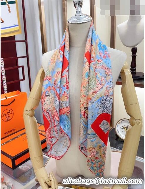 Promotional Hermes Silk Sqaure Scarf 90x90cm H61552 Red 2023