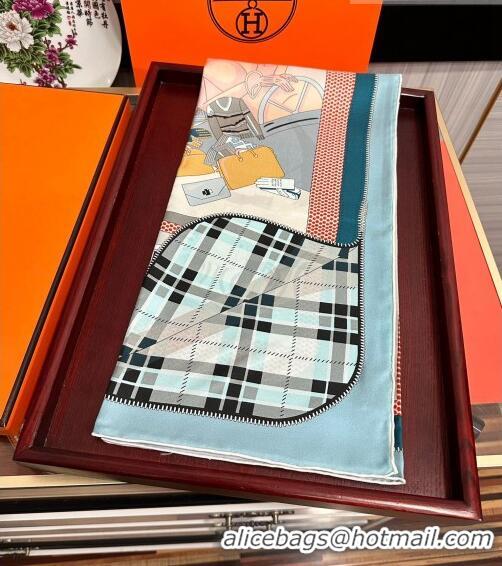 Top Quality Hermes Confort en Automobile Silk Sqaure Scarf 90x90cm H28020 Blue 2023