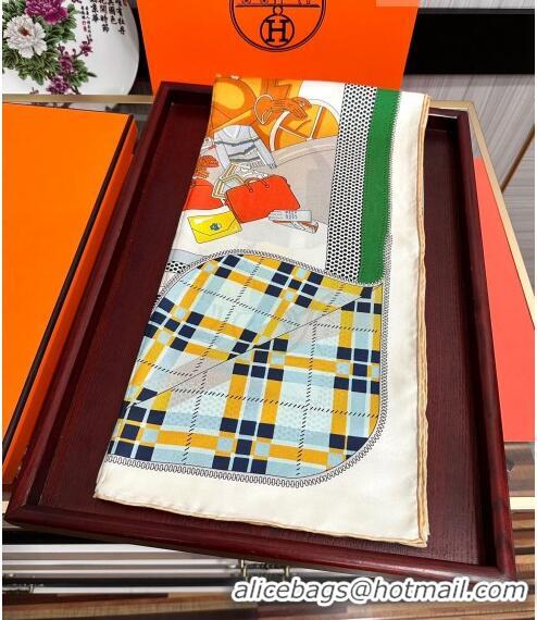 Famous Brand Hermes Confort en Automobile Silk Sqaure Scarf 90x90cm H28020 Green 2023