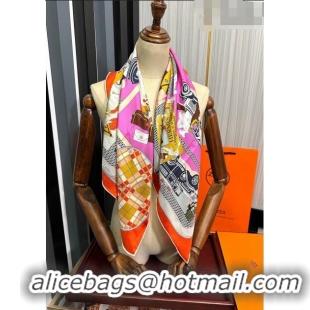 Best Quality Hermes Confort en Automobile Silk Sqaure Scarf 90x90cm H28020 Orange 2023