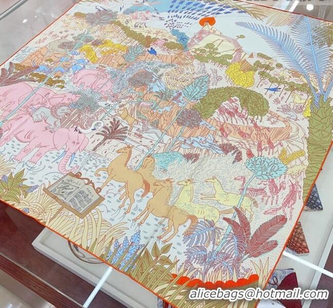 Super Quality Hermes Le Carnaval des Animaux Silk Sqaure Scarf 90x90cm H28022 Pink 2023