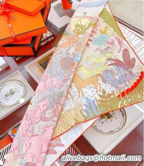 Super Quality Hermes Le Carnaval des Animaux Silk Sqaure Scarf 90x90cm H28022 Pink 2023