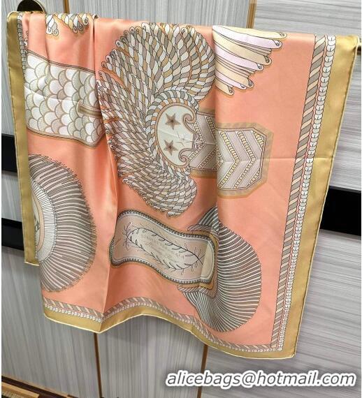 Good Quality Hermes Epaulettes de Gala Double Face Silk Square Scarf 90x90cm H28024 Pink 2023