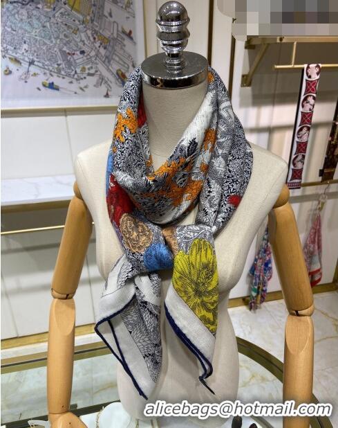 Top Quality Hermes Retour a la Nature Cashmere & Silk Square Shawl Scarf 140cm H3095 Grey 2023