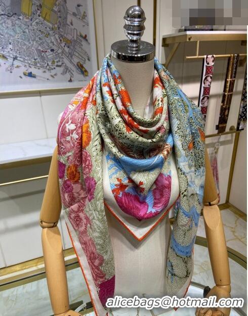 New Fashion Hermes Retour a la Nature Cashmere & Silk Square Shawl Scarf 140cm H3095 Green 2023