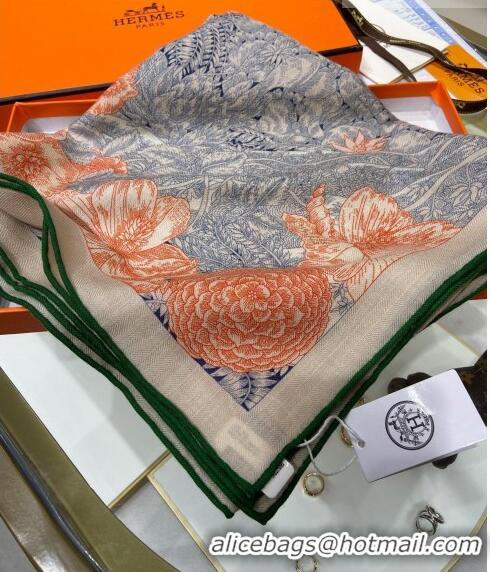 Super Quality Hermes Retour a la Nature Cashmere & Silk Square Shawl Scarf 140cm H3095 Orange 2023