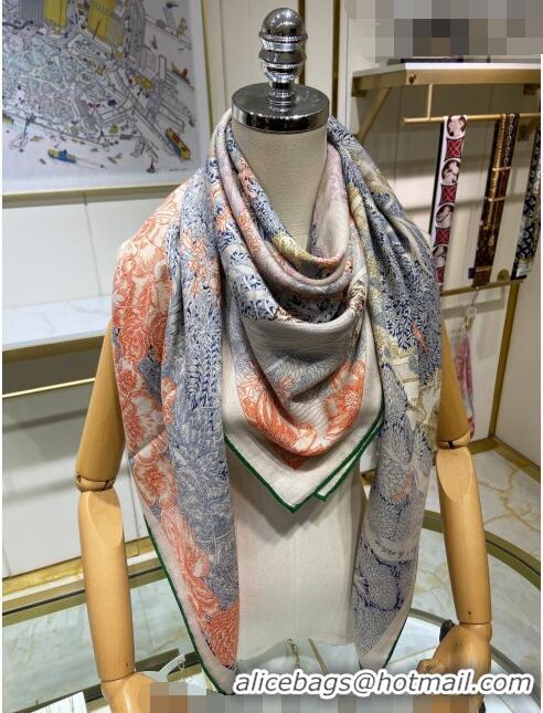 Super Quality Hermes Retour a la Nature Cashmere & Silk Square Shawl Scarf 140cm H3095 Orange 2023