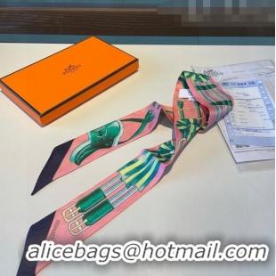 Top Quality Hermes Twilly Silk Bandeau Scarf H71526 Pink 2023