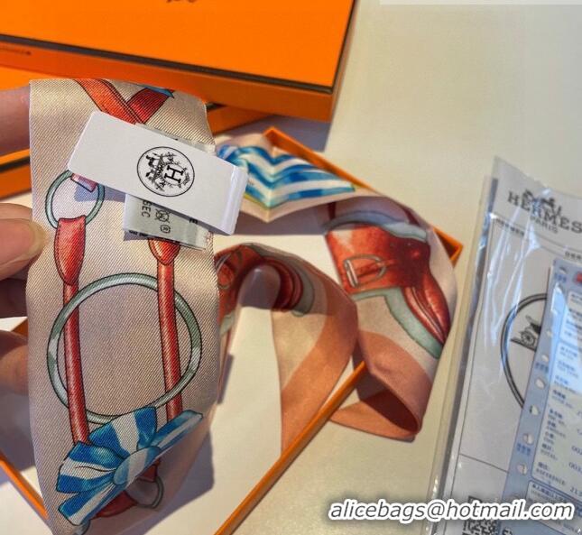 Famous Brand Hermes Twilly Silk Bandeau Scarf H71528 Pink 2023