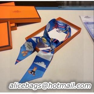 Unique Discount Hermes Twilly Silk Bandeau Scarf H71534 Blue 2023