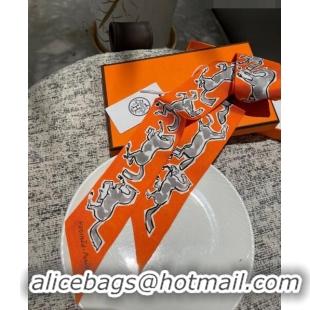 Unique Grade Hermes Twilly Silk Bandeau Scarf H71537 Orange 2023