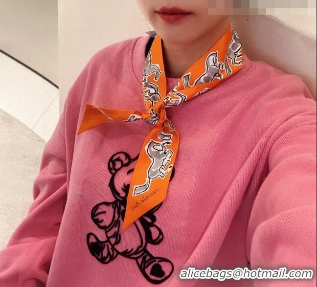 Unique Grade Hermes Twilly Silk Bandeau Scarf H71537 Orange 2023