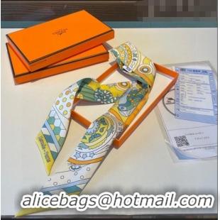 Super Quality Hermes Twilly Silk Bandeau Scarf H71808 Yellow 2023