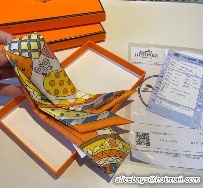 Cheapest Hermes Twilly Silk Bandeau Scarf H71809 Orange 2023