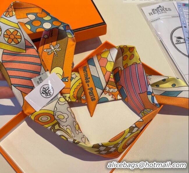 Cheapest Hermes Twilly Silk Bandeau Scarf H71809 Orange 2023