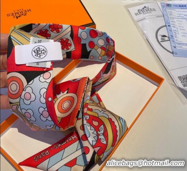 Popular Style Hermes Twilly Silk Bandeau Scarf H71811 Red 2023