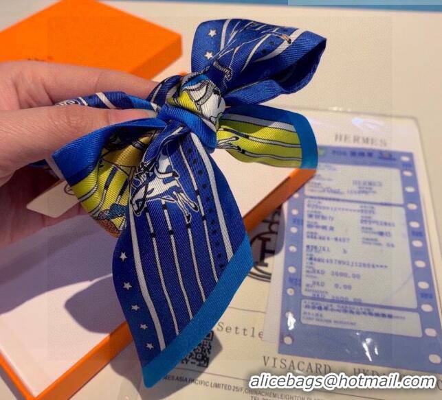 Top Design Hermes Twilly Silk Bandeau Scarf H71814 Blue 2023