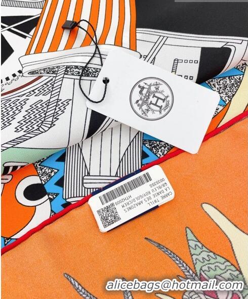 Good Product Hermes silk Square Scarf 90x90cm H71905 Orange 2023