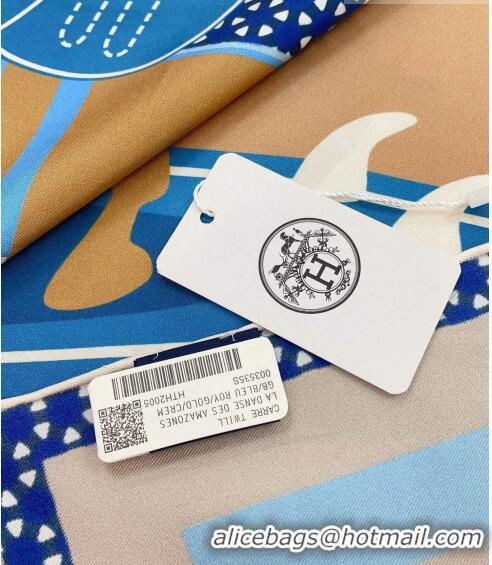 Promotional Hermes Surfing Fan Silk Sqaure Scarf 90x90cm H1905 Beige 2023