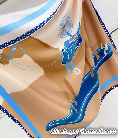 Promotional Hermes Surfing Fan Silk Sqaure Scarf 90x90cm H1905 Beige 2023