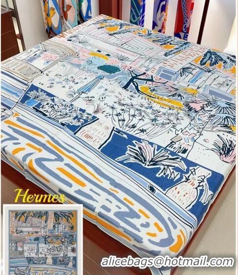 Traditional Specials Hermes Rayures d'Ete Shawl Scarf 140cm H3001 Blue 2023