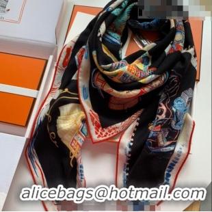 Good Looking Hermes Chevaloscope Shawl Scarf 140cm H3005 Black 2023