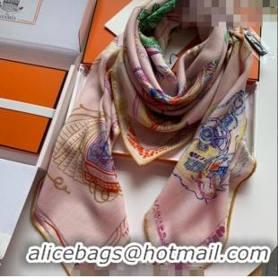 Fashion Discount Hermes Chevaloscope Shawl Scarf 140cm H3005 Light Pink 2023