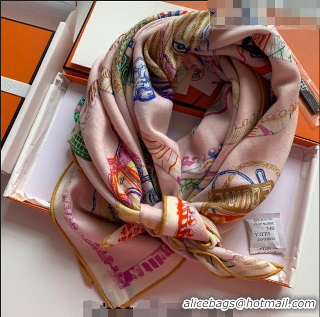 Fashion Discount Hermes Chevaloscope Shawl Scarf 140cm H3005 Light Pink 2023